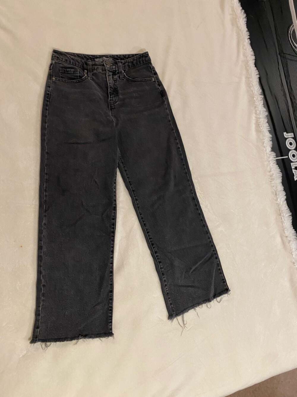 Wild Fable High-Rise Straight Leg Raw Hem Jeans in Black